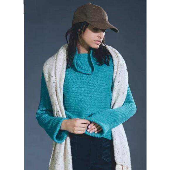 Pilcro Sweaters - PILCRO Anthro Cowl Neck Aqua Sweater Size Small